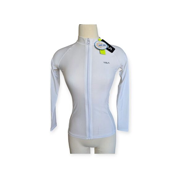 TSLA Womens XS UPF 50+ Zipper Water Surfing Long Sleeve Swimwear Top - Picture 1 of 6